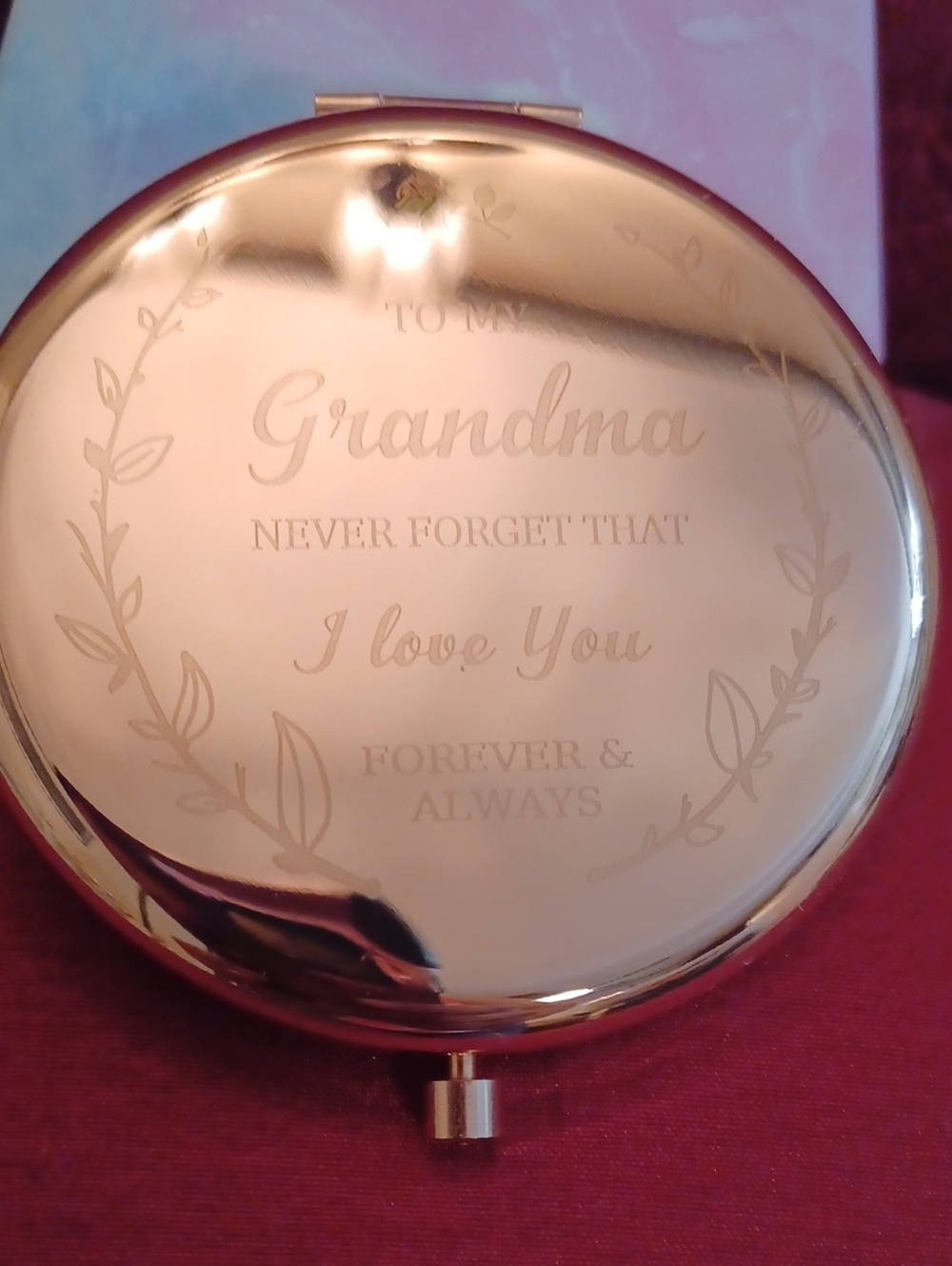 Grandma Engraved Compact Mirror - Rose Gold